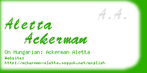 aletta ackerman business card